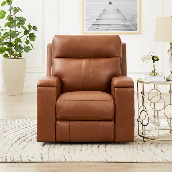 Hydeline Venice Zero Gravity Power Recliner with Adjustable Headrest and Cup Holder in Top Grain Leather