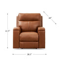 Hydeline Venice Zero Gravity Power Recliner with Adjustable Headrest and Cup Holder in Top Grain Leather