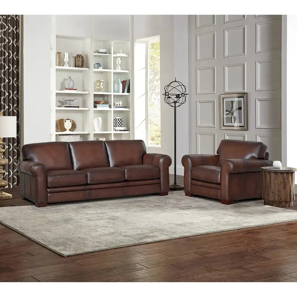 Hydeline Brookfield Premium Top Grain Leather Sofa and Chair Set