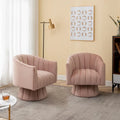 SEYNAR Set of 2 Modern Glam Velvet Upholstered Round Swivel Accent Barrel Chairs