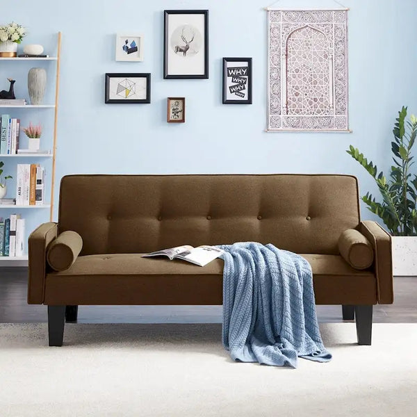 Convertible Sofa Bed for Living Room with Two Pillows Included