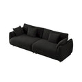 86.6" Contemporary Teddy Velvet Triple Sofa with 4 Cushions and Metal Legs