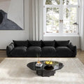 Spacious Mid-Century Modern Chenille Sectional Sofa - 4-Seater Modular Couch with Plush Cushions