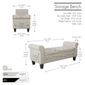 Porthos Home Theon Fabric Button-Tufted Flip-Top Storage Bench
