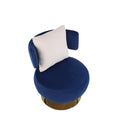 Round Barrel Chair with Fabric and Swivel Design