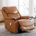 HOMYKA 34.2-Inch Wide Faux Leather Swivel Rocking Power Recliner Chair with USB Charging Port