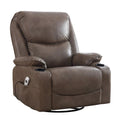 HOMYKA 34.2-Inch Wide Faux Leather Swivel Rocking Power Recliner Chair with USB Charging Port
