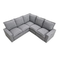 Linen Upholstered Power Recliner L-Shaped Sectional Sofa with USB Port - Soft Home Theater Seating for Living Room