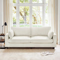 LUE BONA 81 Contemporary Corduroy 3-Seater Sofa - Upholstered Polyester Rectangle Design with Wooden Base for Living Room