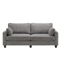 LUE BONA 81 Contemporary Corduroy 3-Seater Sofa - Upholstered Polyester Rectangle Design with Wooden Base for Living Room