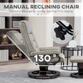 HOMCOM Faux Leather Swivel Recliner Chair with Ottoman and High Back Support