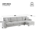 Spacious L-Shaped Chenille Sectional Sofa with Chaise Lounge for Living Room, Apartment, or Office