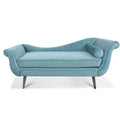 Upholstered Indoor Chaise Lounge Chair with Scroll Arms, Reclining Feature, Rolled Accent Pillow, and Sturdy Solid Wood Legs