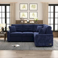 82.6-Inch L-Shaped Sleeper Sofa with Pull-Out Feature, Wheels, USB Ports, and Power Sockets - Dimensions: 82.6W x 82.6D x 33H
