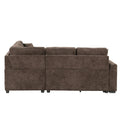 82.6-Inch L-Shaped Sleeper Sofa with Pull-Out Feature, Wheels, USB Ports, and Power Sockets - Dimensions: 82.6W x 82.6D x 33H