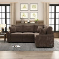 82.6-Inch L-Shaped Sleeper Sofa with Pull-Out Feature, Wheels, USB Ports, and Power Sockets - Dimensions: 82.6W x 82.6D x 33H