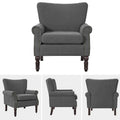 COZYMAN Contemporary Upholstered Armchair Set of 2 - Solid Wood Accent Chairs in Fabric/Faux Leather for Living Room