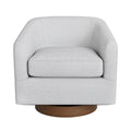 LUE BONA Contemporary Upholstered Wooden Barrel Swivel Accent Chair for Living Room