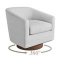 LUE BONA Contemporary Upholstered Wooden Barrel Swivel Accent Chair for Living Room