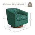 LUE BONA Contemporary Upholstered Wooden Barrel Swivel Accent Chair for Living Room