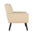 Contemporary Ergonomic Accent Chair in Soft Leather with Black Legs – Ideal for Living Room and Bedroom