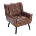 Contemporary Ergonomic Accent Chair in Soft Leather with Black Legs – Ideal for Living Room and Bedroom