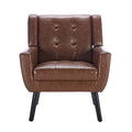 Contemporary Ergonomic Accent Chair in Soft Leather with Black Legs – Ideal for Living Room and Bedroom