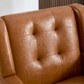 Contemporary Ergonomic Accent Chair in Soft Leather with Black Legs – Ideal for Living Room and Bedroom