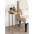 Kate and Laurel Celia Round Metal Folding Accent Table with Tray