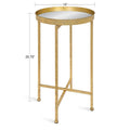 Kate and Laurel Celia Round Metal Folding Accent Table with Tray
