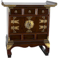 Handcrafted Korean Antique-Style 3-Drawer End Table Cabinet
