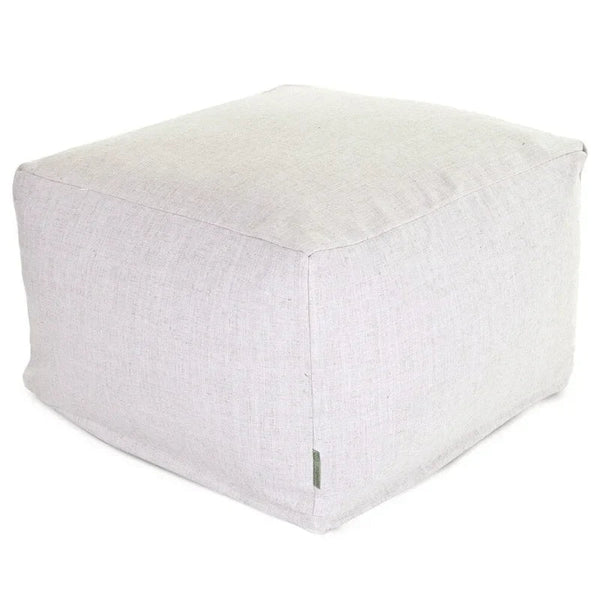 Majestic Home Goods Indoor Wales Poly/Linen Ottoman Pouf - 27" L x 27" W x 17" H