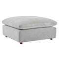 Commix Overstuffed Velvet Ottoman with Down Fill for Enhanced Comfort