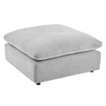 Commix Overstuffed Velvet Ottoman with Down Fill for Enhanced Comfort