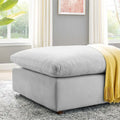 Commix Overstuffed Velvet Ottoman with Down Fill for Enhanced Comfort