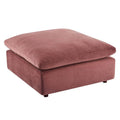 Commix Overstuffed Velvet Ottoman with Down Fill for Enhanced Comfort