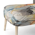 Designart Marble Serenity Gray Watercolor Waves Upholstered Accent Chair with Abstract Shapes