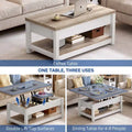 Moasis Farmhouse Lift-Top Coffee Table with Expandable Surface, Hidden Storage, and Shelf for Living Room