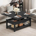 Moasis Farmhouse Lift-Top Coffee Table with Expandable Surface, Hidden Storage, and Shelf for Living Room