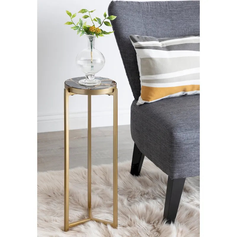 Kate and Laurel Aguilar Glamorous Drink Table - 9x9x23 Inches