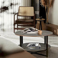Two-Tier Round Coffee Table with Storage