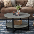Two-Tier Round Coffee Table with Storage