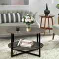 Two-Tier Round Coffee Table with Storage