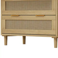 Oak Storage Cabinet with 3 Rattan Drawers - Dimensions: 31.5L x 15.55W x 30.12H