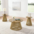 15.75-Inch Round Solid Wood Coffee Table - Minimalist End Table for Living Room