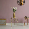 Set of 3 Decorative Gold Metal Round Plant Stands with Modern White Marble Top - Stylish End Side Tables