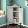 Freestanding Corner Triangle Bathroom Storage Cabinet with Adjustable Shelves - Versatile Accent Cabinet for Living Room