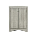 Freestanding Corner Triangle Bathroom Storage Cabinet with Adjustable Shelves - Versatile Accent Cabinet for Living Room
