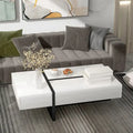 Contemporary Rectangular Coffee Table for Living Room - High Gloss Finish Cocktail Table, Ideal Centerpiece for Sofas