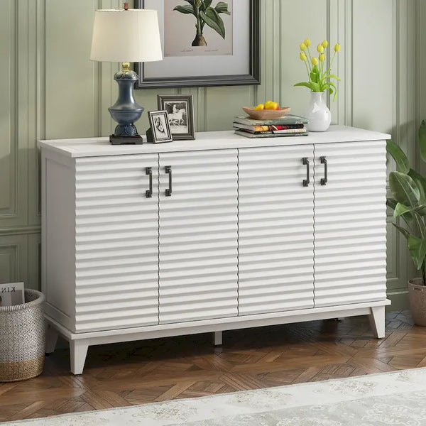 Large 4-Door Sideboard Buffet with Adjustable Shelves for Ample Storage